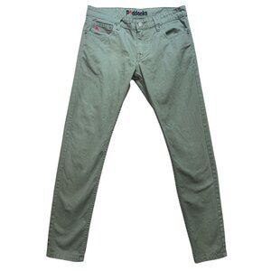 Paddocks Mens Straight Jeans Size 32 Green Denim Classic Casual Pockets Travel